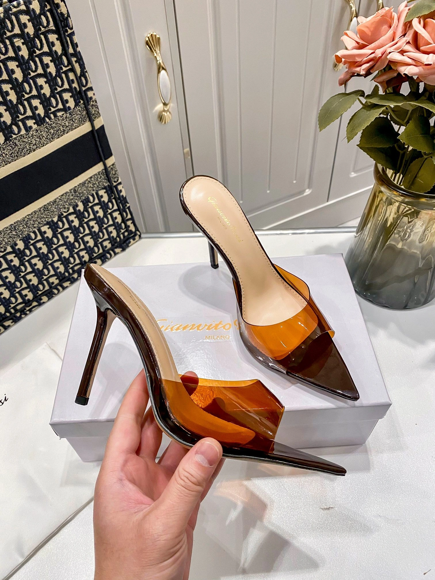 Other brands G11050.85RIC.GSVBROB Heel height：10CM item:ET-X234E0819W